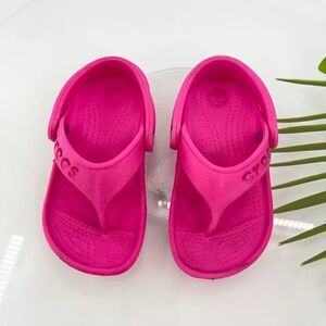 Crocs Baya Sandals Girls Pink Toddler Size 8 Thong Slingback